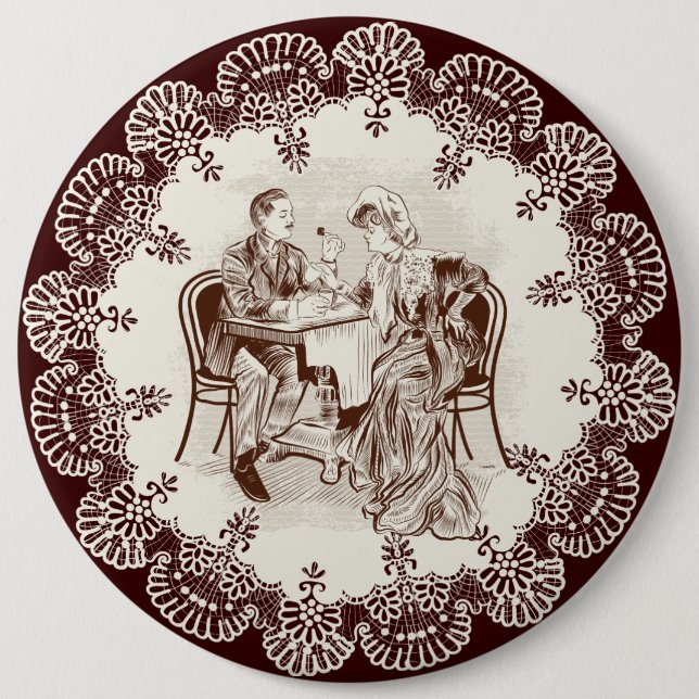 Kaffee und Liebe Button (Vorderseite)