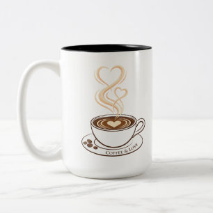 Kaffee und Liebe Doppelherz Art Tasse
