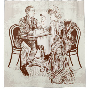 Kaffee und Liebe Duschvorhang