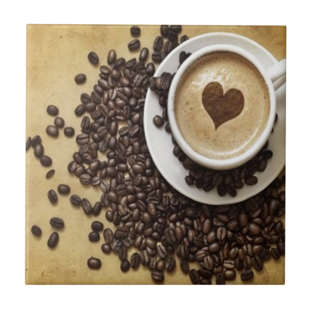 Kaffee und Liebe Fliese (Vorderseite)