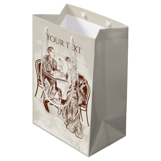 Kaffee und Liebe Mittlere Geschenktüte (Rückseite Schrägansicht)