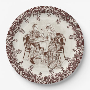 Kaffee und Liebe Pappteller