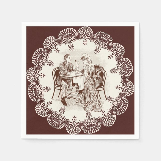 Kaffee und Liebe Serviette (Vorderseite)