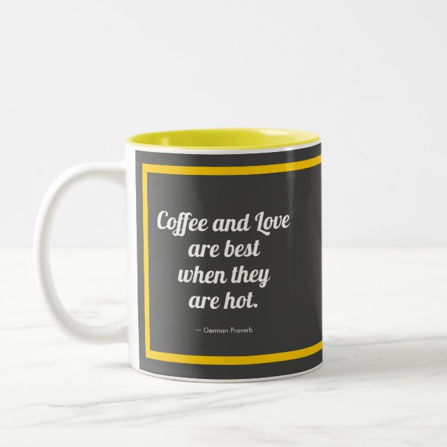 Kaffee und Liebe Zweifarbige Tasse (Links)