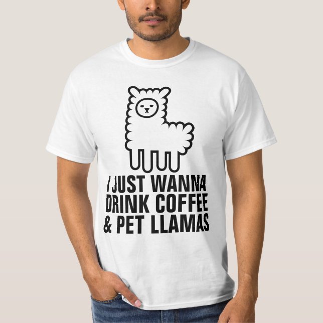 KAFFEE- UND LLAMA-T - Shirt (Vorderseite)