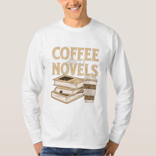 Kaffee und lustiger Vintage-Roman zum Lesen T-Shirt