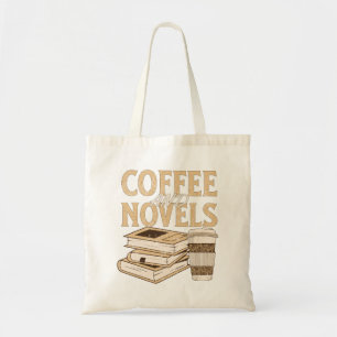 Kaffee und lustiger Vintage-Roman zum Lesen Tragetasche