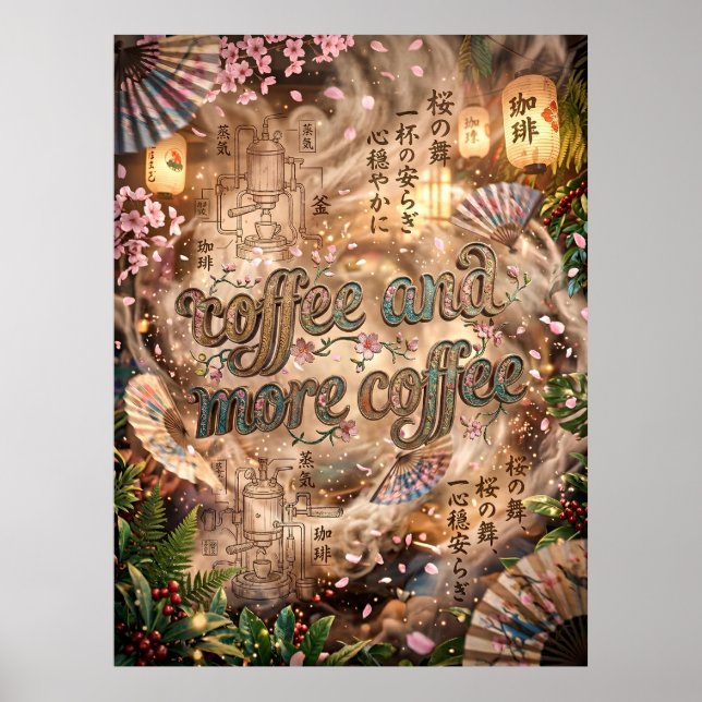 Kaffee und mehr Kaffee Poster (Vorne)