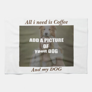 Kaffee und mein Hundebüt Kissen Geschirrtuch