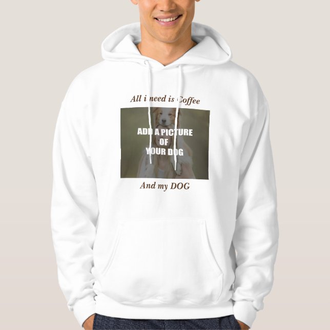 Kaffee und mein Hundebüt Kissen Hoodie (Vorderseite)