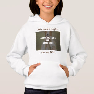 Kaffee und mein Hundebüt Kissen Hoodie
