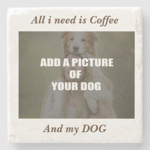 Kaffee und mein Hundebüt Kissen Steinuntersetzer
