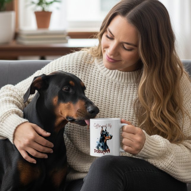 Kaffee und meine Doberman Blacks niedlich/Tasse pe Kaffeetasse (Von Creator hochgeladen)