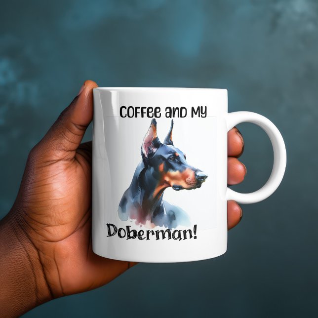 Kaffee und meine Doberman Blacks niedlich/Tasse pe Kaffeetasse (Von Creator hochgeladen)