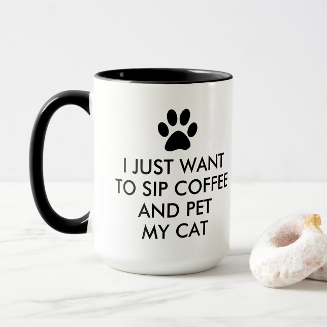 Kaffee und meine Katze Big Tasse (Mit Donut)