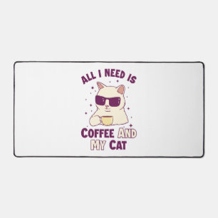 Kaffee und meine Katze Katze Daddy Cat Mama Cat Lo Schreibtischunterlage