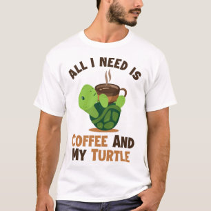 Kaffee und meine Schildkröte Landschildkröte Gemal T-Shirt