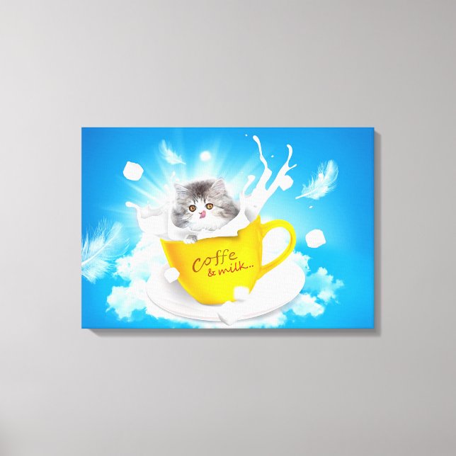 Kaffee und Milch Leinwanddruck (Vorderseite)