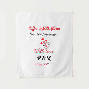 Kaffee- und Milch-Mischung Liebespaar Kaffee rotes Wandteppich