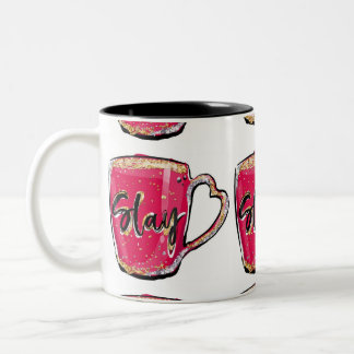 Kaffee und Morgenmotivation Zweifarbige Tasse