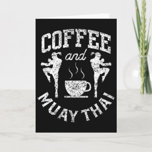 Kaffee und Muay Thai Hobbykämpfer Kampfsport Bo Karte