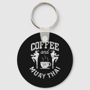 Kaffee und Muay Thai Hobbykämpfer Kampfsport Bo Schlüsselanhänger