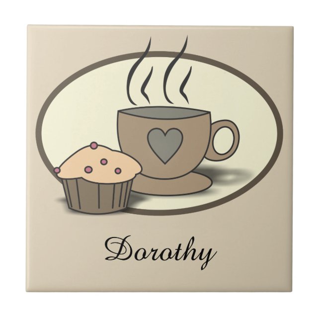 Kaffee-und Muffin-kundenspezifische Fliesen für (Vorderseite)