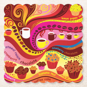 Kaffee- und Muffin-Muster Untersetzer