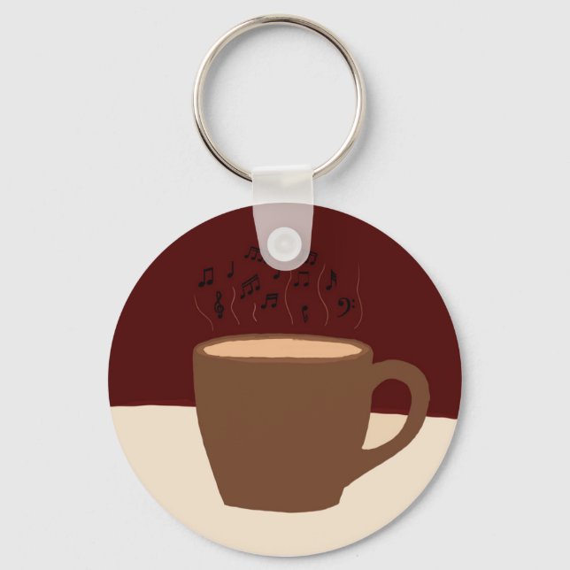Kaffee und Musik - Kaffee-Cup mit musikalischer St Schlüsselanhänger (Vorderseite)