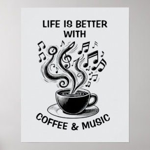 Kaffee und Musik Poster