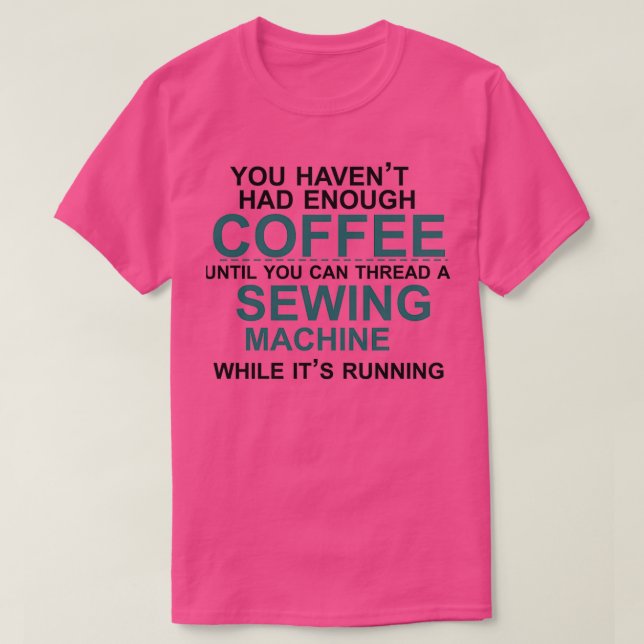 Kaffee und Nähen lang T-Shirt (Design vorne)