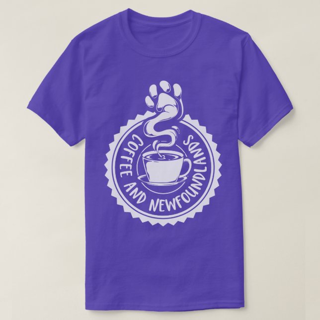 Kaffee und Neufundland T-Shirt (Design vorne)