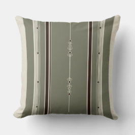Kaffee- und Olive Streifen Kissen
