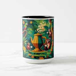 Kaffee und Paradies Zweifarbige Tasse