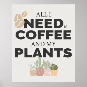 Kaffee- und Pflanze-Liebhaber Poster