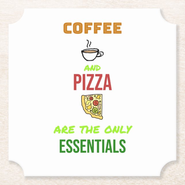 Kaffee und Pizza Untersetzer (Vorderseite)