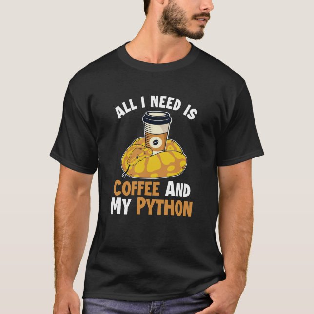 Kaffee und Python-Schlange Pythonidae Banane Ball  T-Shirt (Vorderseite)