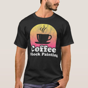 Kaffee- und Rockmalerei T-Shirt
