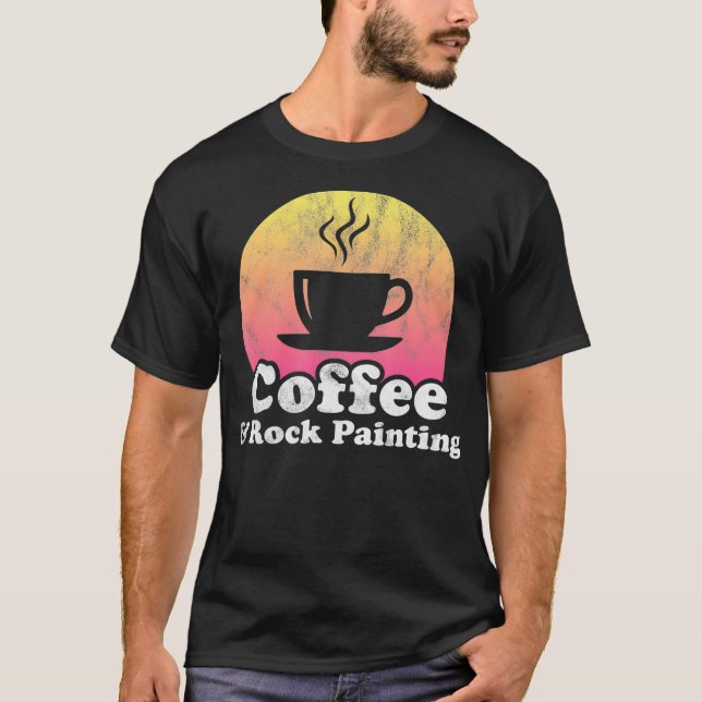 Kaffee- und Rockmalerei T-Shirt (Vorderseite)