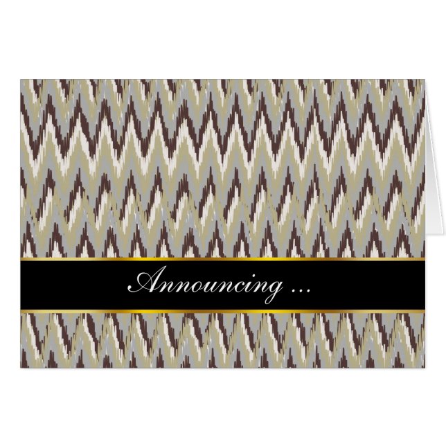 Kaffee und Sage iKat ZigZag Muster (Vorderseite (Horizontal))