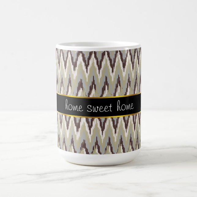 Kaffee und Sage iKat ZigZag Muster Kaffeetasse (Mittel)