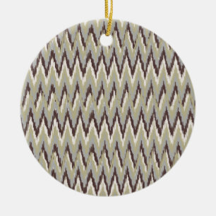 Kaffee und Sage iKat ZigZag Muster Keramik Ornament