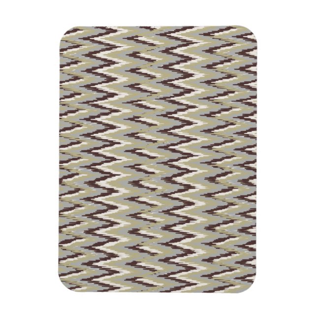 Kaffee und Sage iKat ZigZag Muster Magnet (Vertikal)