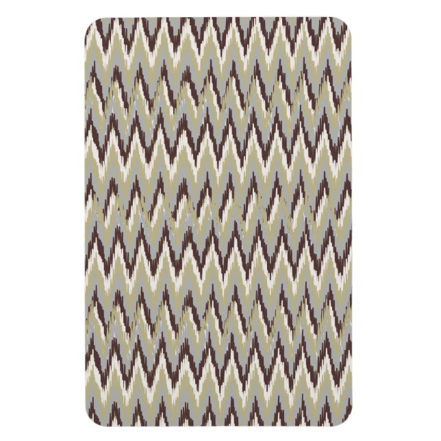 Kaffee und Sage iKat ZigZag Muster Magnet (Vertikal)