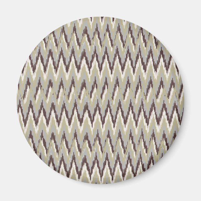 Kaffee und Sage iKat ZigZag Muster Magnet (Vorne)