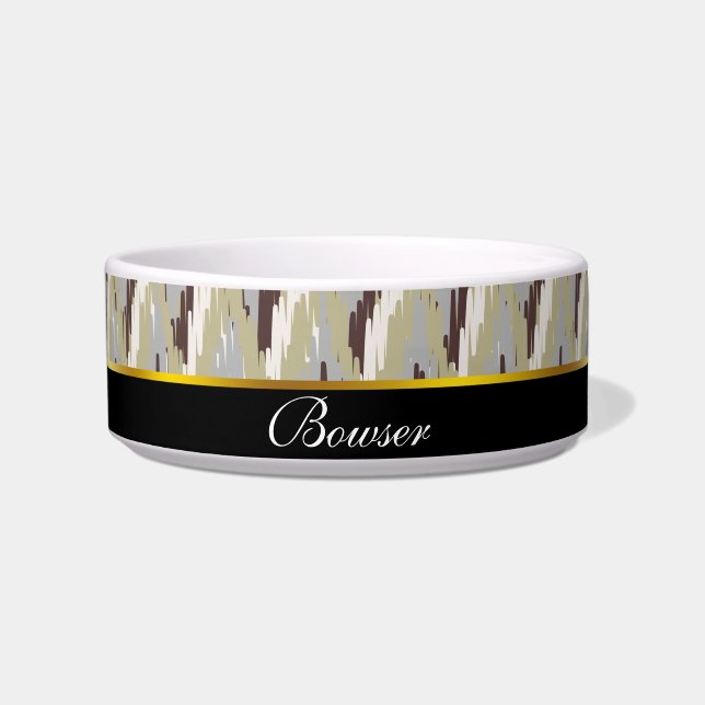 Kaffee und Sage iKat ZigZag Muster Napf (Vorderseite)