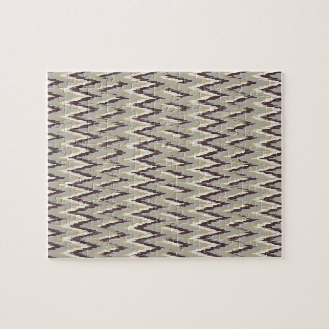 Kaffee und Sage iKat ZigZag Muster Puzzle (Horizontal)