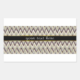 Kaffee und Salbei iKat Zickzack-Muster Rechteckiger Aufkleber