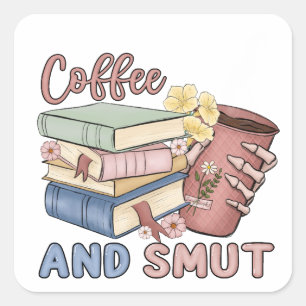 Kaffee und Schmutz Quadratischer Aufkleber