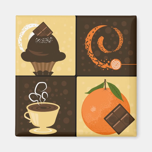 Kaffee und Schokolade Kühlschrankmagnet Magnet (Vorne)